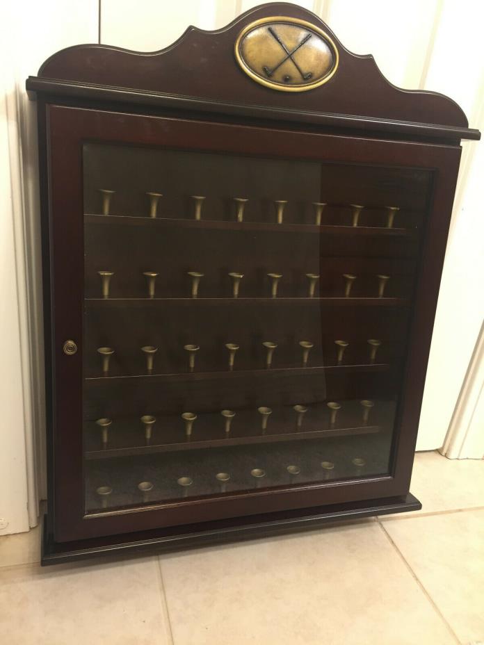 Golf Ball (40) Display Case Rack Cabinet with Glass Door, (Bombay outlet)