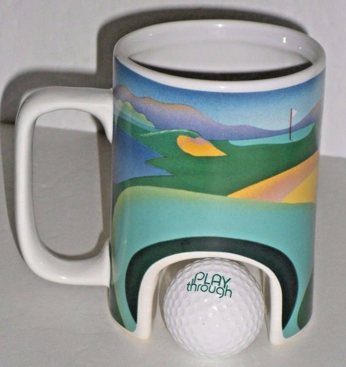 1990 Golf Office Play Putters Mug and Ball Play Trough Taiwan Coffee Mug Tea Cup