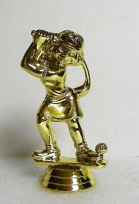 5 Gold Plastic Funny Female Comic Golfer Golf Trophy Toppers New Old Stock