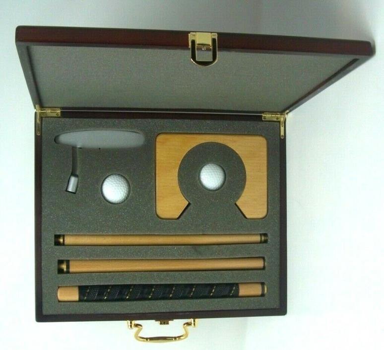 Executive Golf Putting Set For Home or Office In Solid Rosewood Case  New