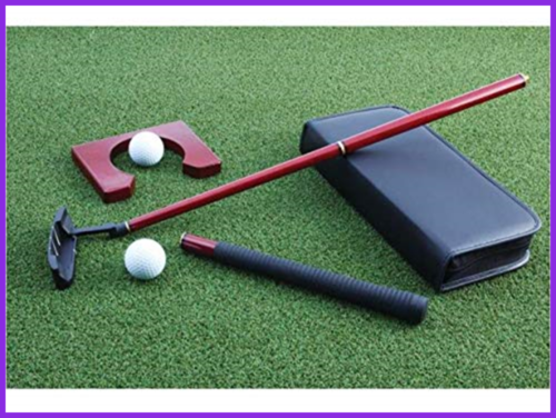 Maxam Portable Cherry Wood Putter Set For Travel Or T BROWN