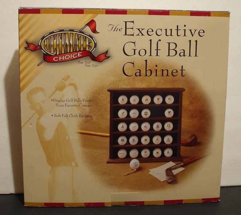 ULTIMATE CHOICE  25 GOLF BALL CABINET HOLDER 13X14 ROSEWOOD FINISH  & GREEN FELT