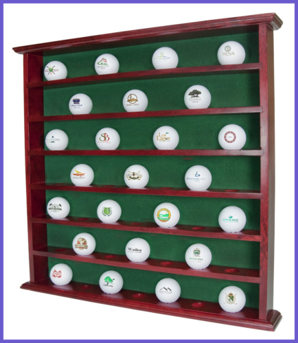 Golf Gift 49 Ball Display Case Rack Cabinet NO Door Mahogany GB20 MA