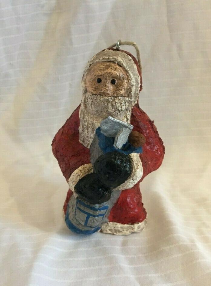 Golfing Santa Christmas Ornament - Ozark Folk Art from handcrafted paper