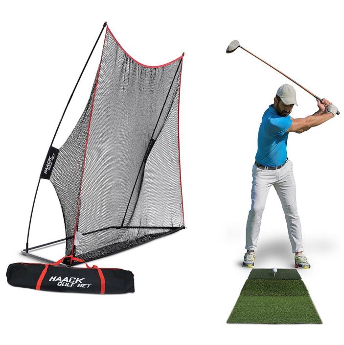 Golf Practice Net Hitting Nets And Mat Rukket Tri Turf 3PC Golf Bundle Training
