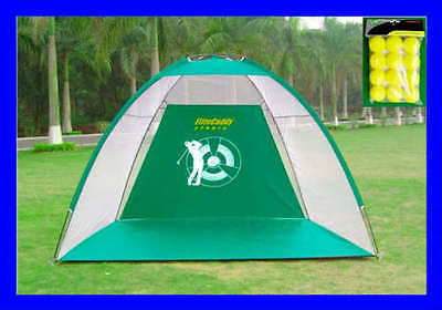 SUPERSIZED GOLF PRACTICE NET DRIVING CAGE TRAINING AID + 12 FREE PRACTICE BALLS