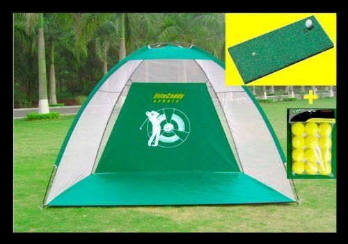 NEW SUPERSIZED GOLF PRACTICE NET DRIVING CAGE TRAINING AID + 1' X 2' RANGE MAT