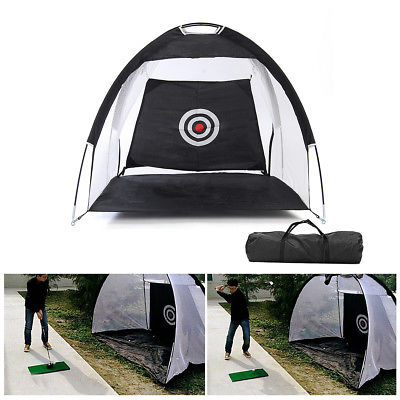10' Golf Practice Cage Driving Net Training Aid Mat Driver Irons with Free Bag