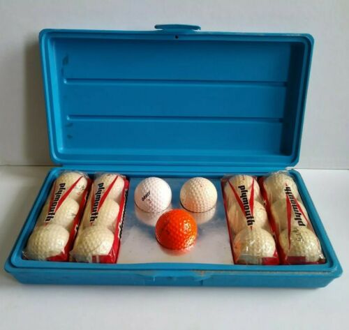 Rare Vintage Plymouth 15 Golf Ball Set in Holder