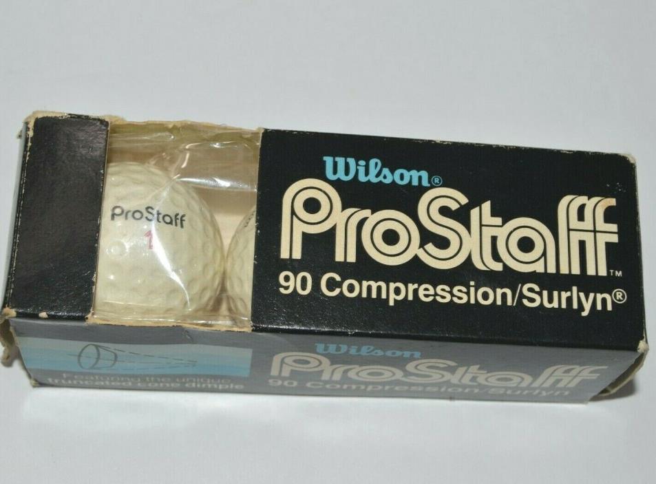 Wilson Pro Staff Golf Ball Sleeve Vintage 3 Pack Balls Golfing 90 Compression