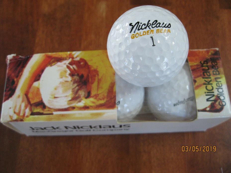Vintage New #1 Jack Nicklaus Golden Bear Signature Golf Balls MacGregor Box of 3