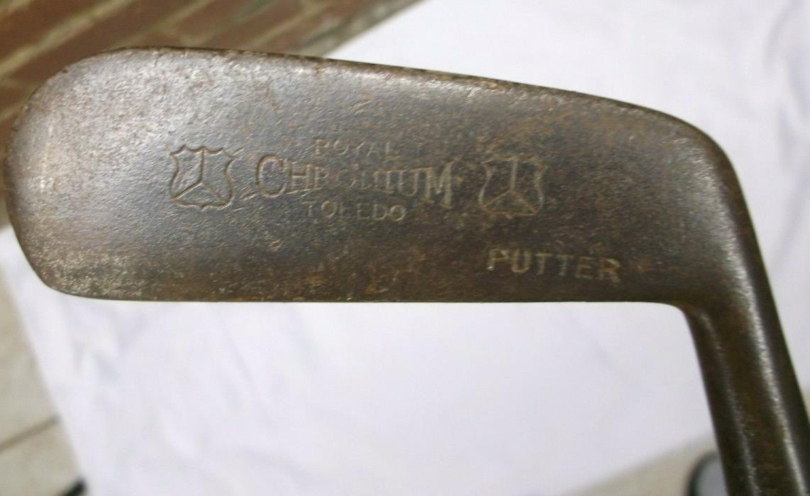 Antique Royal Chromium Toledo #10 Hickory Shaft Putter Golf Club