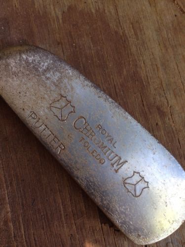 Rare Lefty Vintage Royal Chromium Putter Wooden Shaft Golf Club