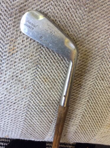 Antique Hickory Wood Shaft Stainless Jack Taylor Jigger Golf Club