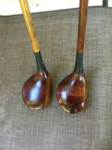 Antique Hickory Wood Shaft Jack White Sunningdale Brassie Spoon Set Golf Clubs