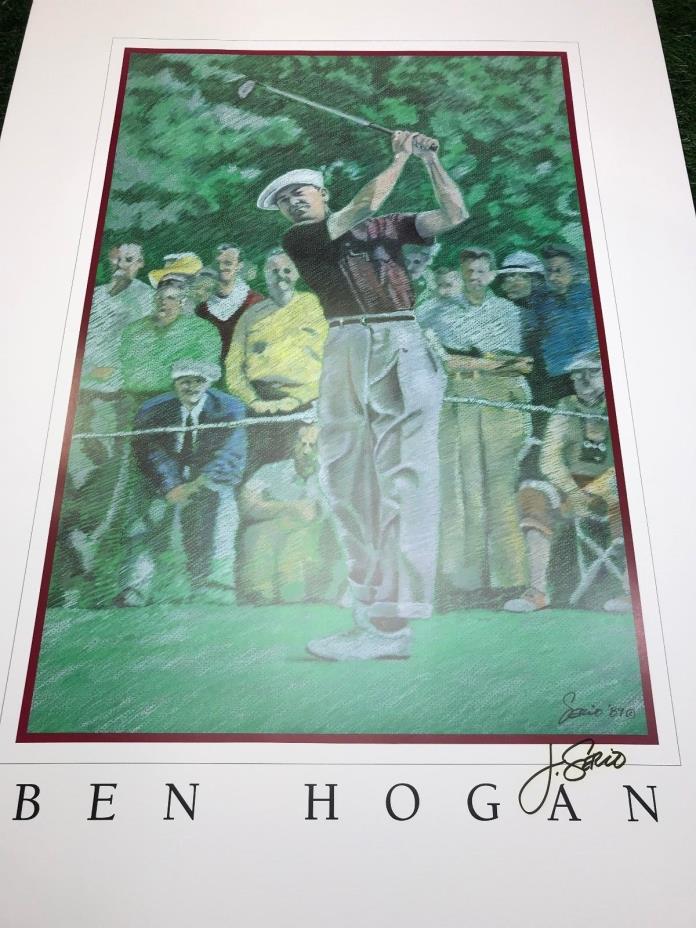 Vintage Ben Hogan Signed Print “J Serio” 1989 – Very Hard to Find