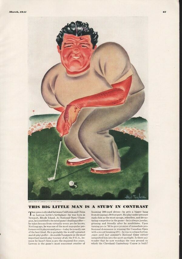 1941 BIG LITTLE MAN LAWSON LITTLE GOLF SPORT BALL HOD TAYLOR NATIONAL17317