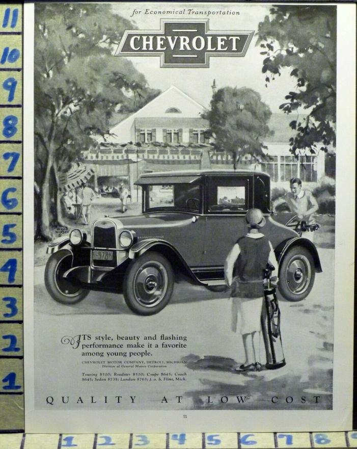 1926 CHEVROLET CAR AUTO GOLF SPORT OUTDOOR MOTOR TRAVEL    AA09