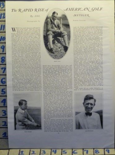 1924 GOLF SARAZEN LEVICK HUTCHISON JONES METZGER SPORT PHOTO VINTAGE AD  D11