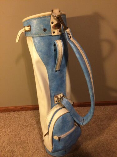 Vintage Clark Golf Bag Blue and White Collectors Decoration
