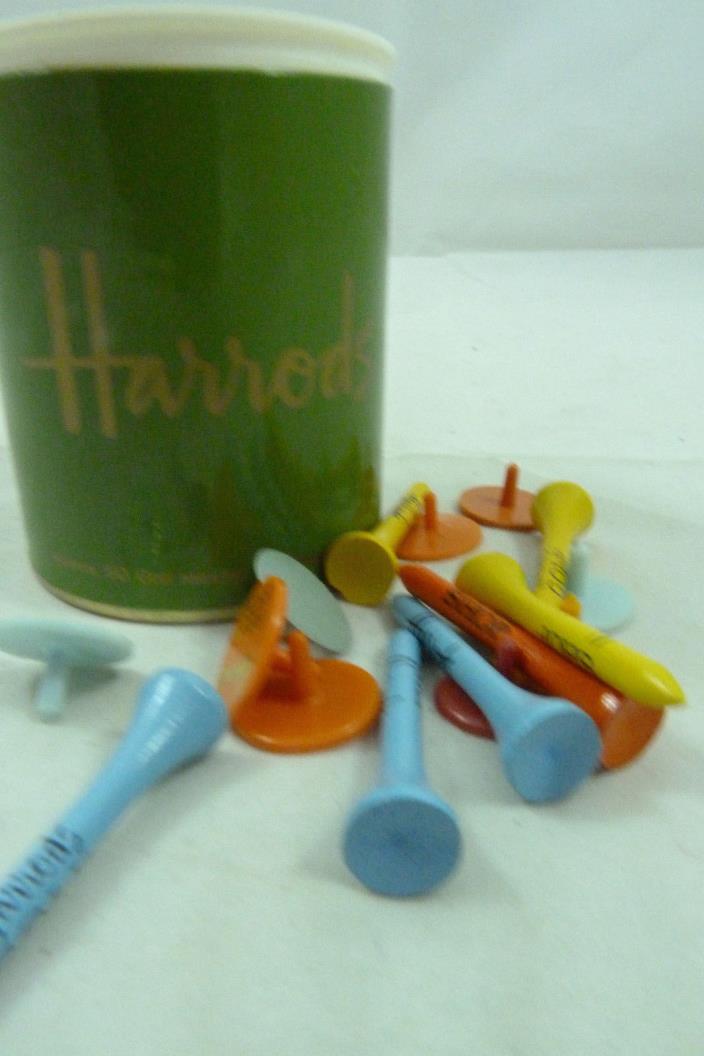 Vintage HARRODS Golf Tees Markers by JB Halley & Company in Container