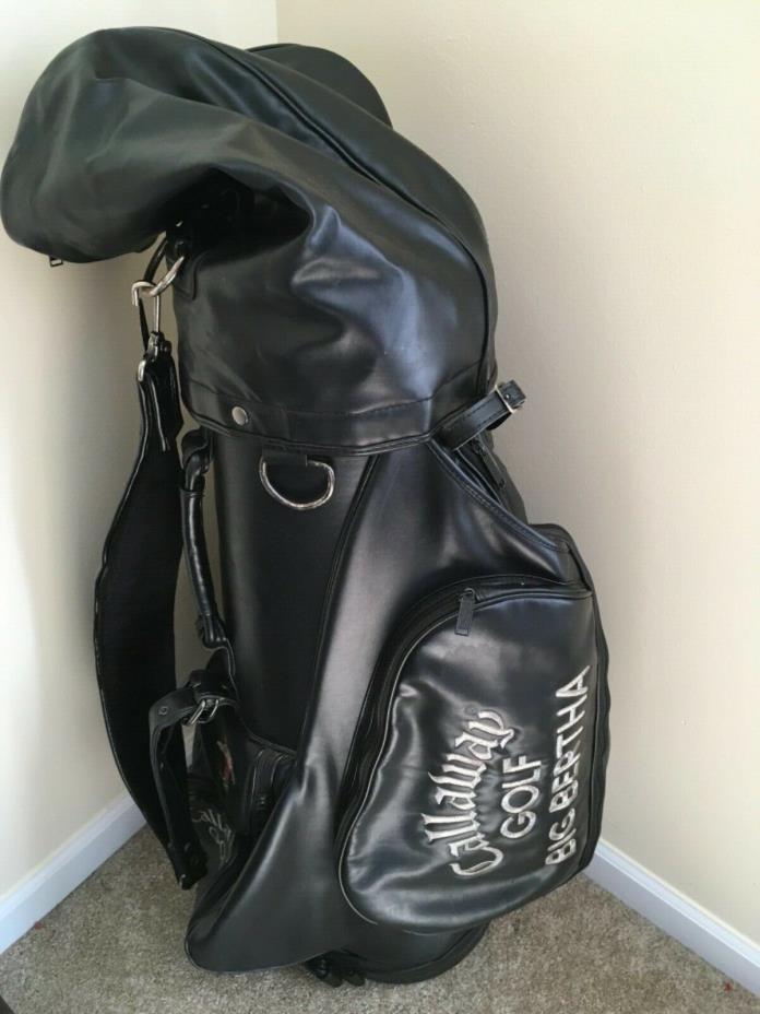 Callaway Golf Bag Big Bertha Black Faux Leather 6 Way Compartment Vintage