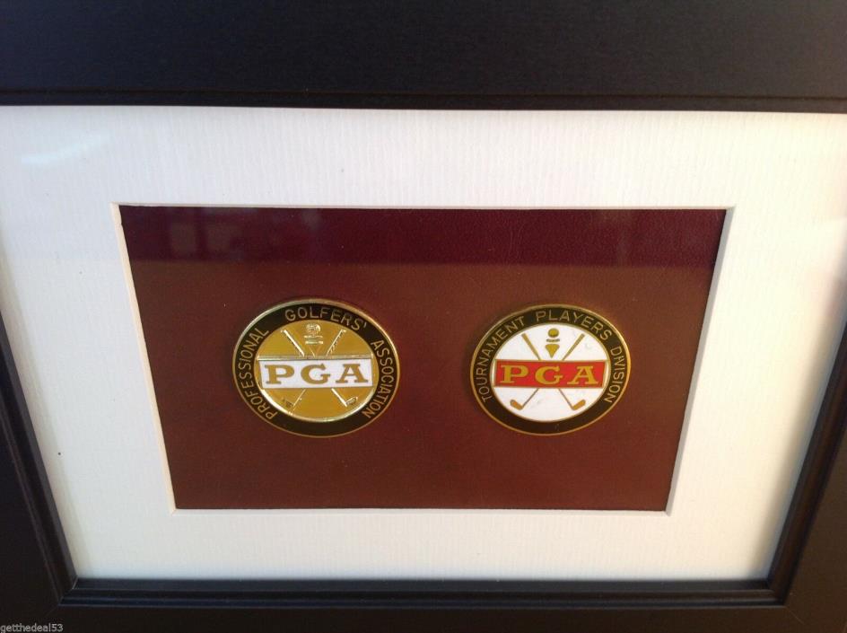 Framed - PGA - TWO MEDALLION SET -TOURNAMENT PLAYERS DIVISION + PRO GOLF ASSOC!