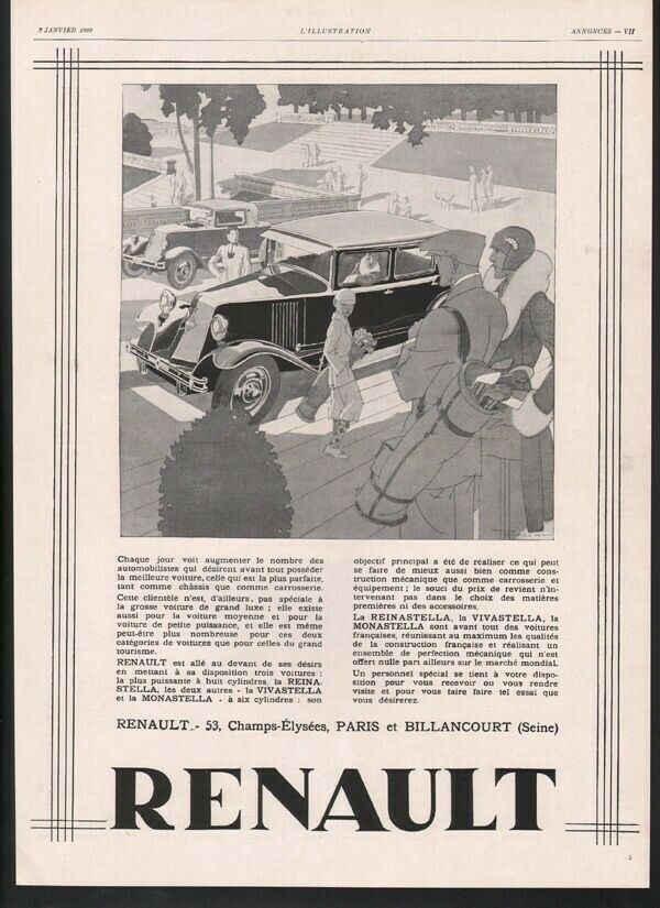 1929 RENAULT CAR AUTO MEMORABILIA RENE VINCENT SPORT GOLF CADDY CLUB 21560