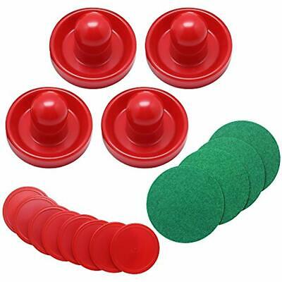4Pcs 96mm Air Hockey Pushers Ball Table Mallet Goalies With 8Pcs Pucks, Red 