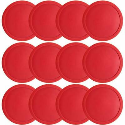 One Dozen Large 3 1/4 Inch Red Air Hockey Pucks For Full Size Tables By Sports 