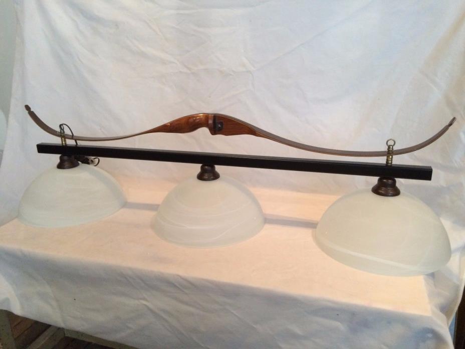 Unique Custom repurposed Recurve Bow Pool Table Light/lamp 53