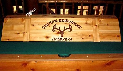 Custom Pool Table Light & Cue Rack w/ your name - logo!