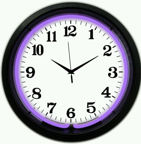 New game room arcade black rim purple neon clock    100's cool clocks available