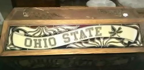 Ohio State Buckeyes Hanging Pool Table Light ** Large Size Stained Glass & Wood!