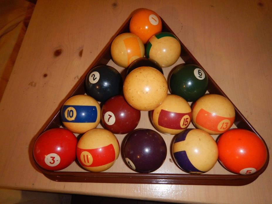 Vintage pool ball set  2-1/4