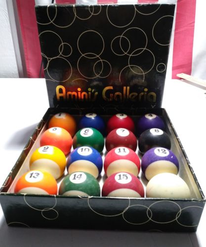 Vintage Billiard Balls Pool set in Box