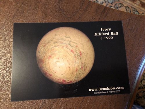 Billiard Ball Postcard- Ivory Billiard Ball