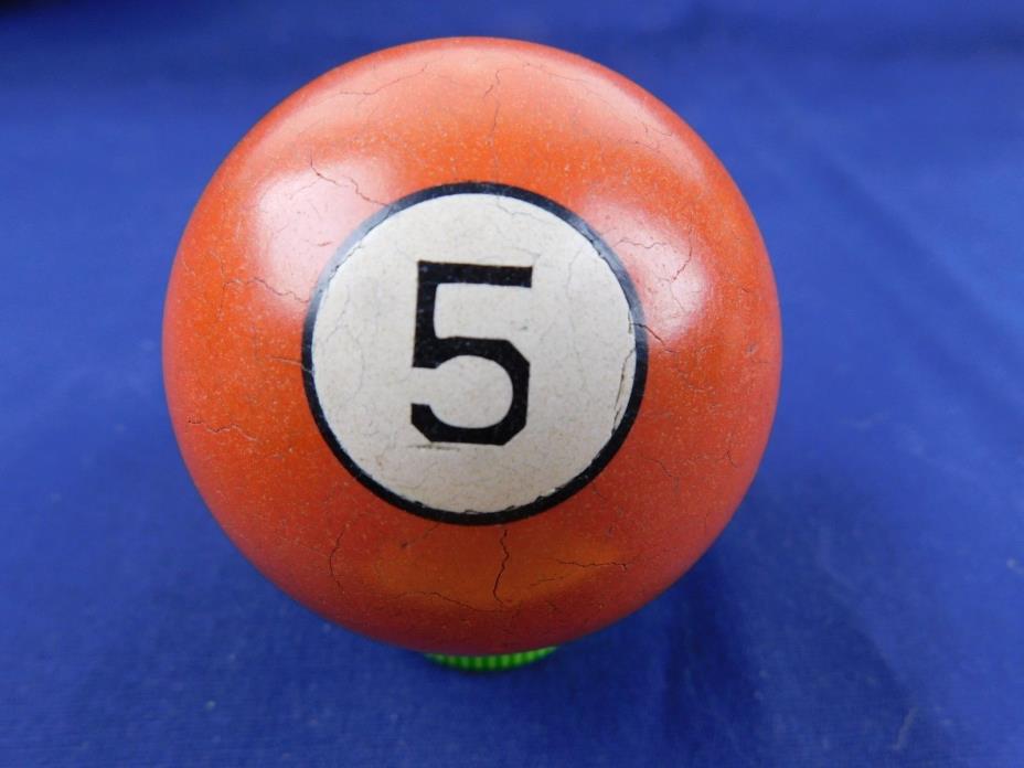Vintage Clay #5 Pool Ball Billiard Ball Made in the Early 1900's            64