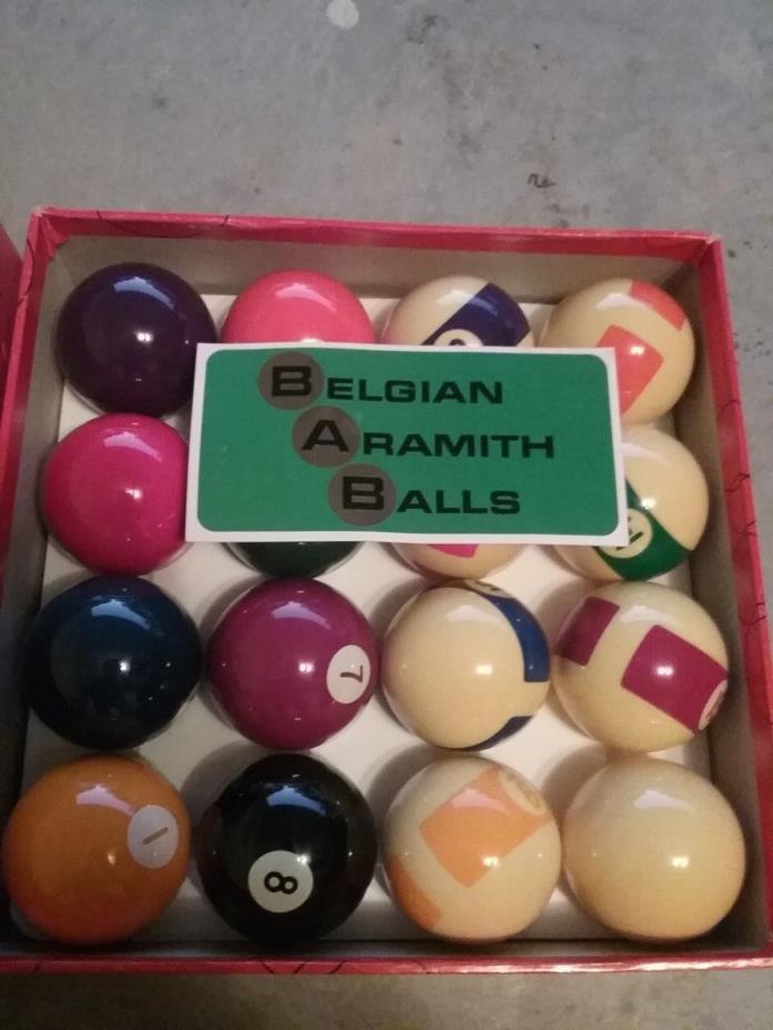 VINTAGE BELGIAN ARAMITH POOL BALLS (VGC)