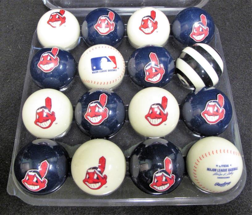 MLB Cleveland Indians Collector Series Pool / Billiard Cue Ball Set