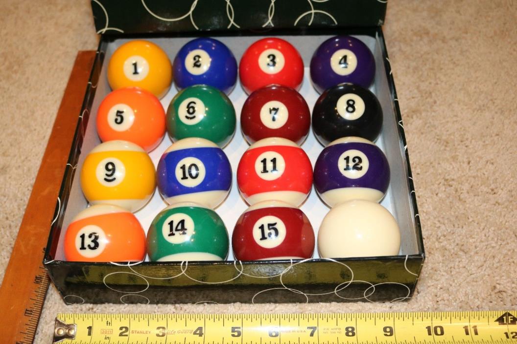 Pool Table Billiard Ball Set Art Number Style Reg Size And Weight Game Time New