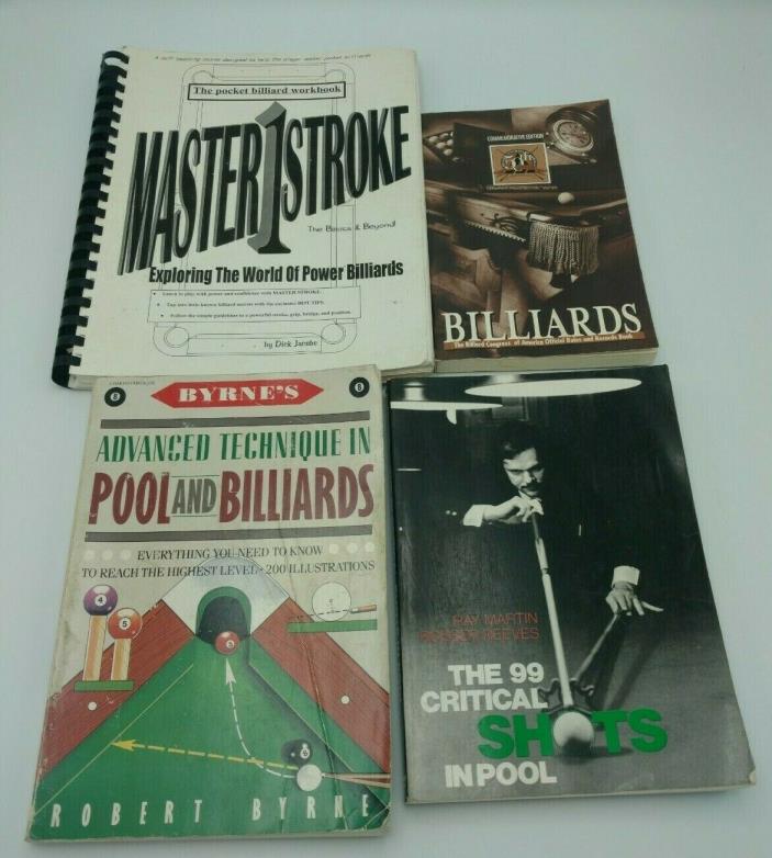 Billiards Pool 4 Books Lot Robert Byrne Martin
