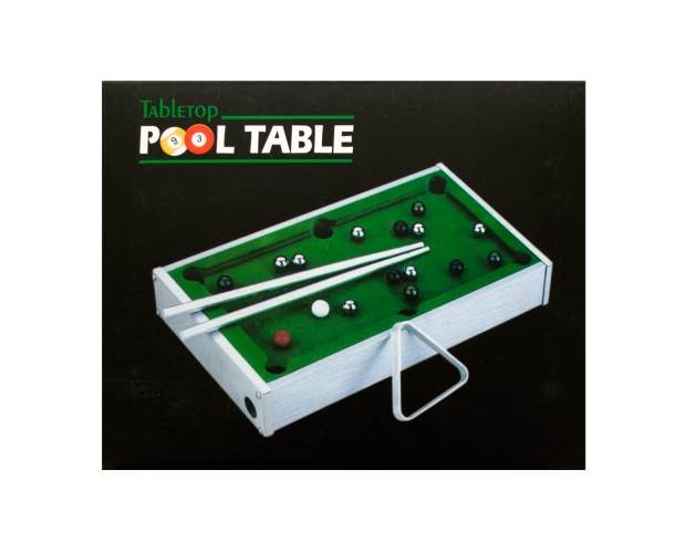 Mini Tabletop Pool Table in Green and Silver [ID 3779144]