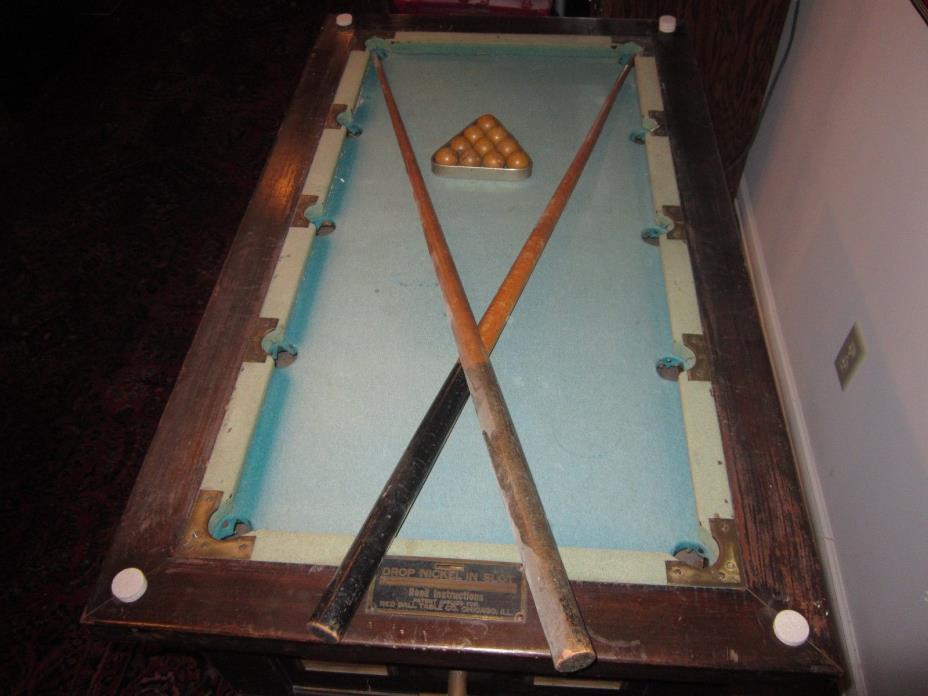 Rare Red Ball Table Chicago from Bowling Alley in Illinois Rare Pool Style Game