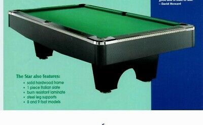 New Dynamo regulation size 9' slate pool table w/ balls,cues,drop pocket model