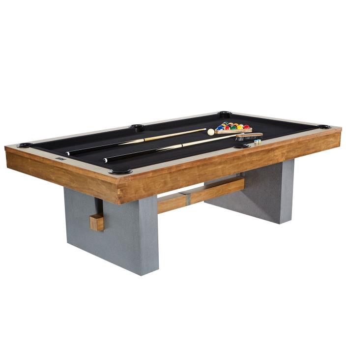 Wood Billiard Pool Table Set Balls Cues Chalk Triangle Brush Accessories 8 Ft