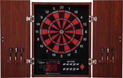 Viper Neptune Electronic Soft Tip Dartboard with Cabinet multi Racks/Futons