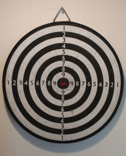 Vintage Black and White Dart Board18