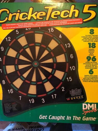 New In Box DMI Cricketech 5 Electronic Dartboard W/Soft Tip Darts