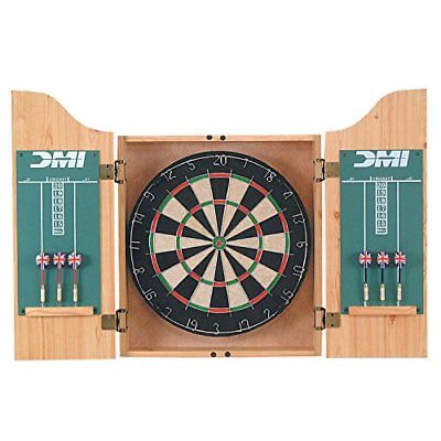 DMI Sports Deluxe Bristle Dartboard Cabinet Set with Electronic Scorer Includes
